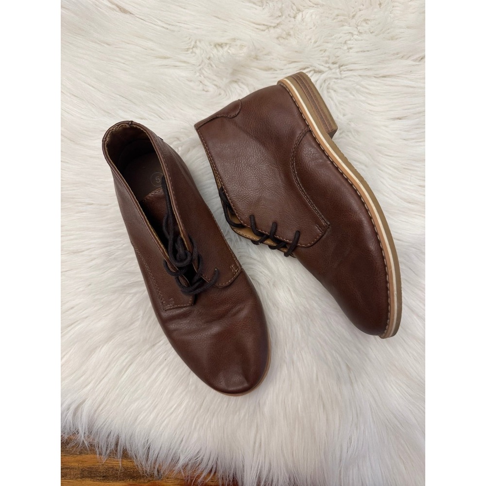 Boys cat and Jack‎ brown leather dress shoes size 5Y